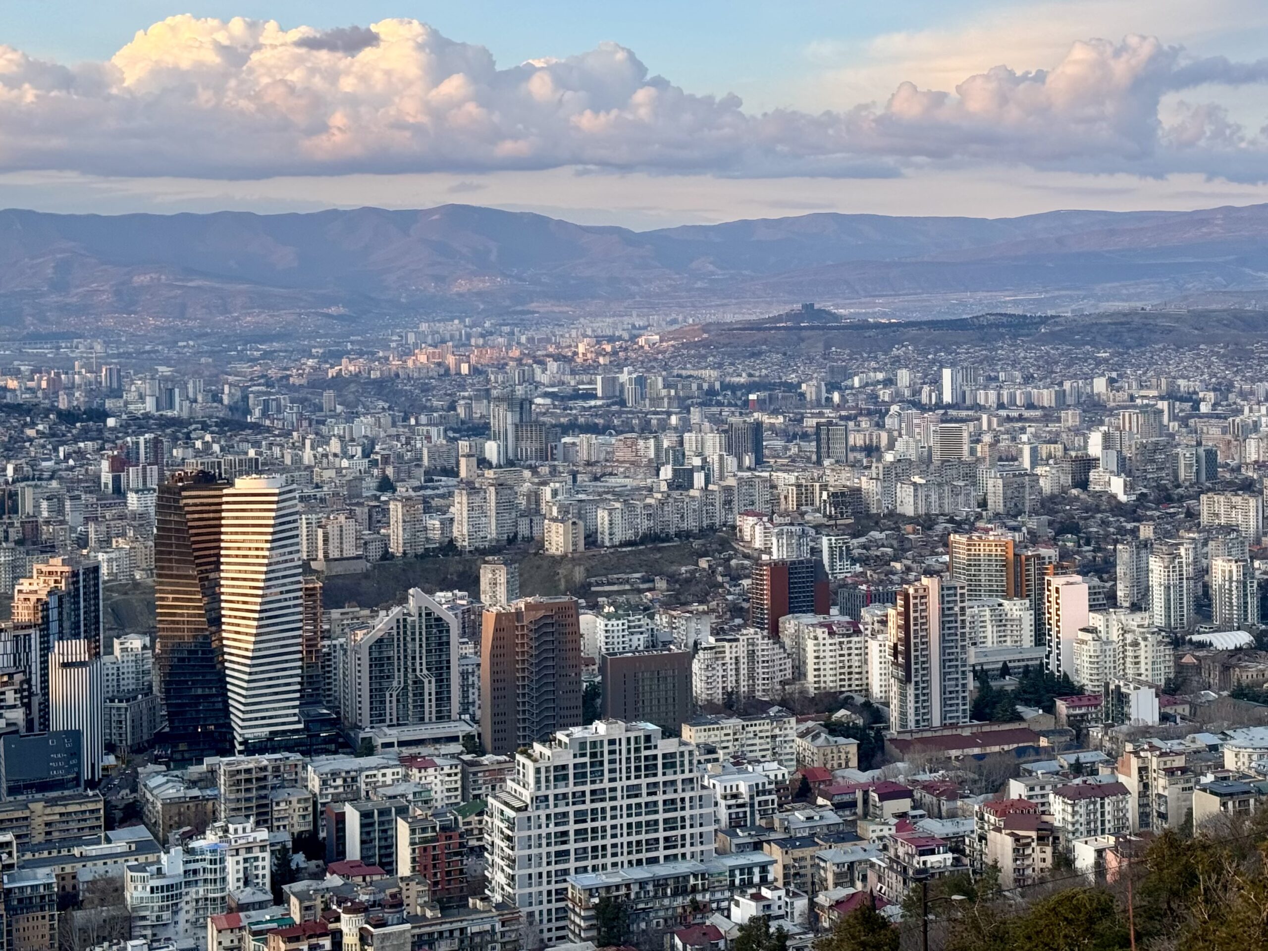 Landscape of Tbilisi during the golden hour